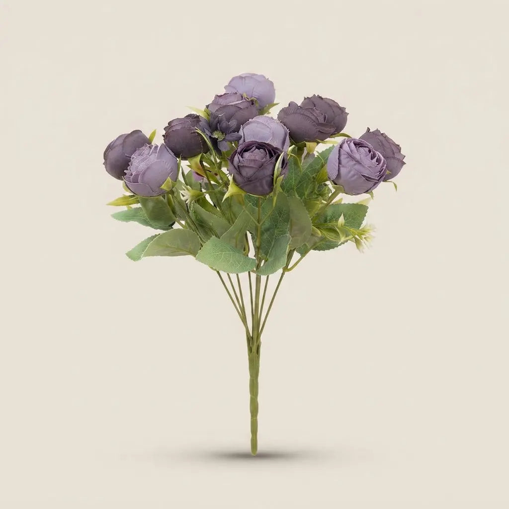 Bouquet de Roses Artificielles Mauve / Violet | Fleurs Décoratives Élégantes