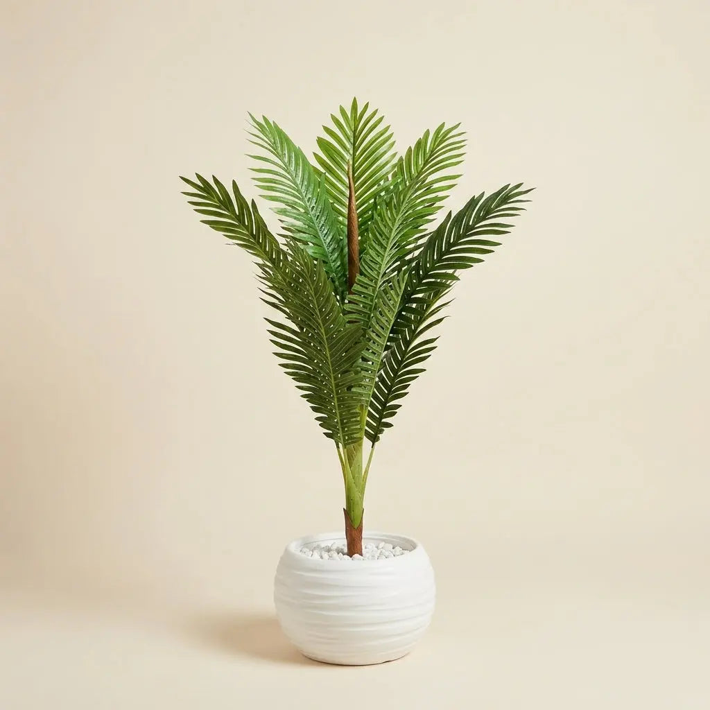 Plante Artificielle Palmier Premium – Pot en Céramique Blanche darlworod