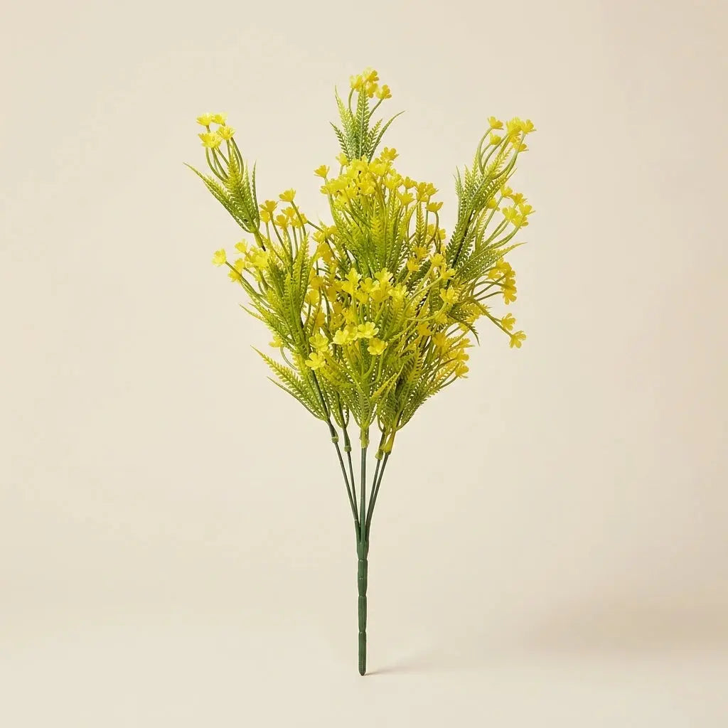 Buisson de Mimosa / Fleurs Champêtres Jaunes – Bouquet Artificiel Touffu (Pick)