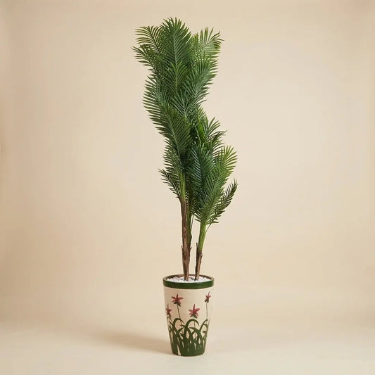 Grand Palmier Artificiel Synthétique en Pot Décoré – Déco d'Intérieur Chic & Artisanale darlworod