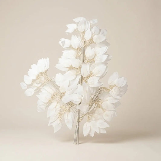 Branche de Feuillage Artificiel Blanc Premium | Décoration Événementielle & Mariage
