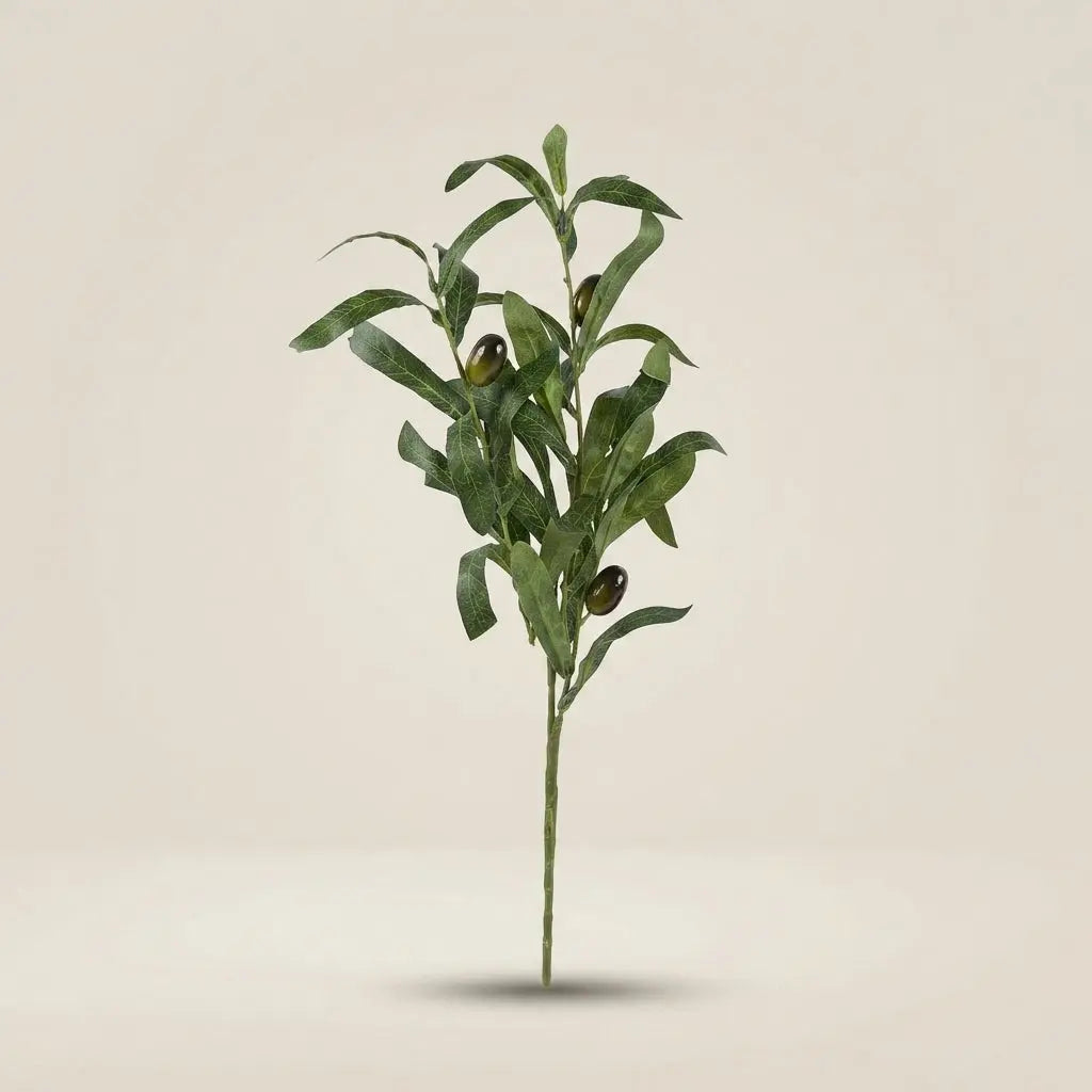 Branche d'Olivier Artificielle avec Olives | Feuillage Décoratif Méditerranéen