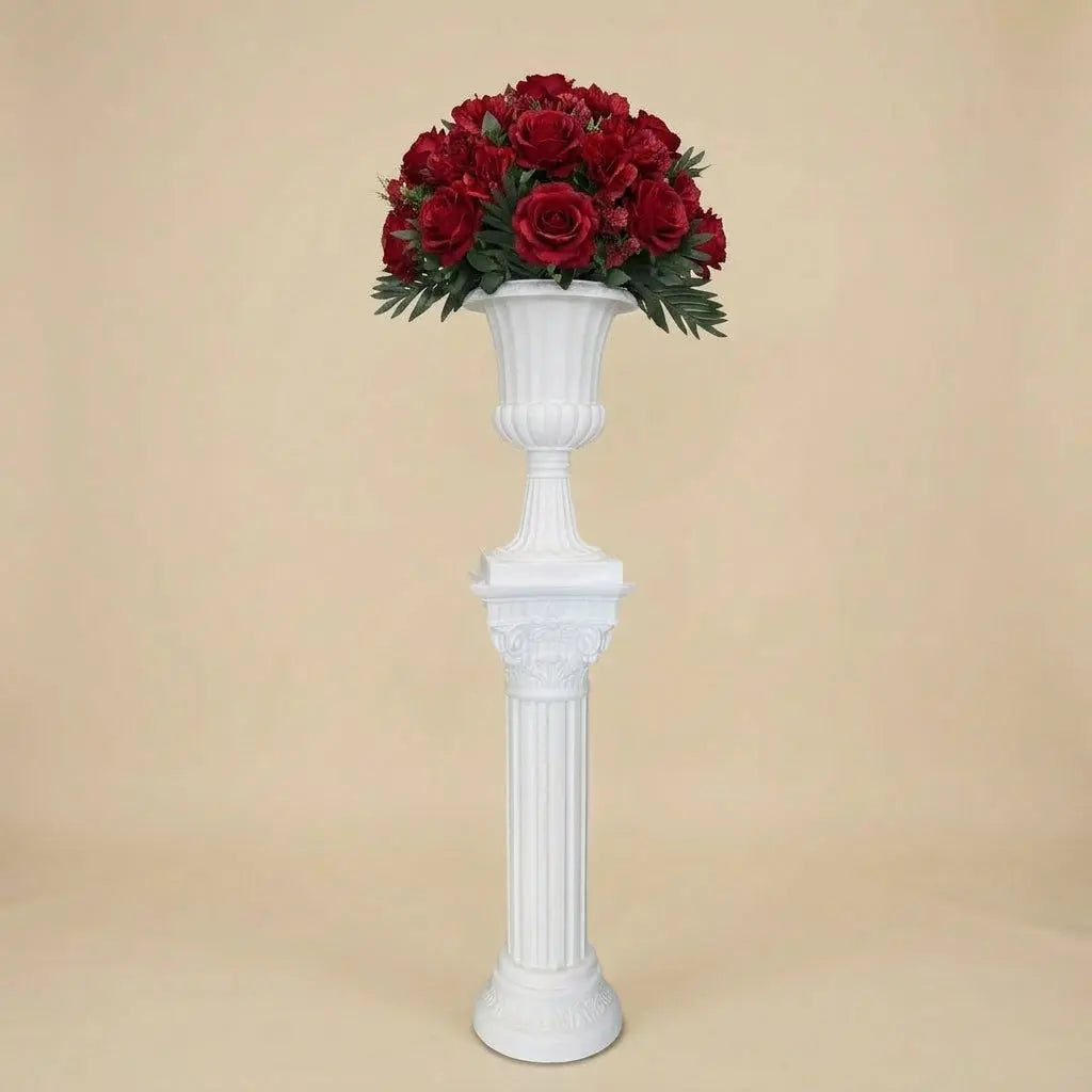 Colonne Romaine avec Vase Medicis & Bouquet Prestige – Décoration Événementielle darlworod
