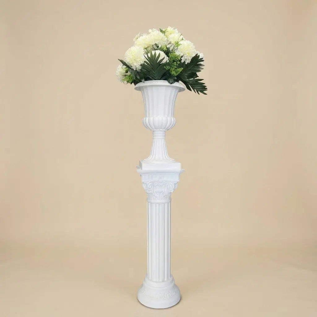 Colonne Romaine avec Vase Medicis & Bouquet Prestige – Décoration Événementielle darlworod