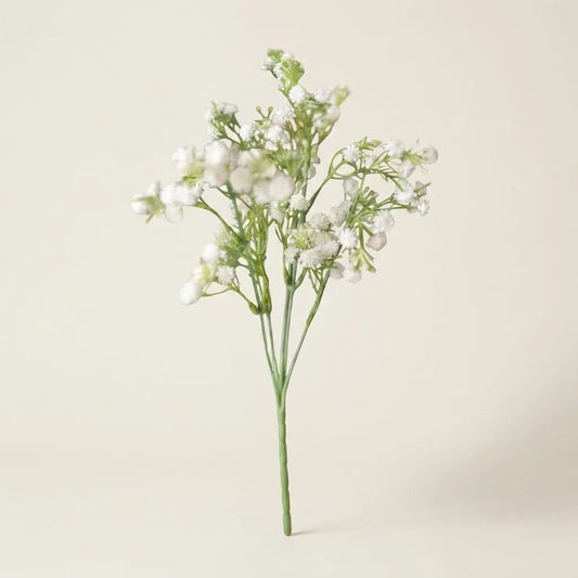 Petit Buisson de Gypsophile Artificiel Blanc – Bouquet / Pick Floral Synthétique