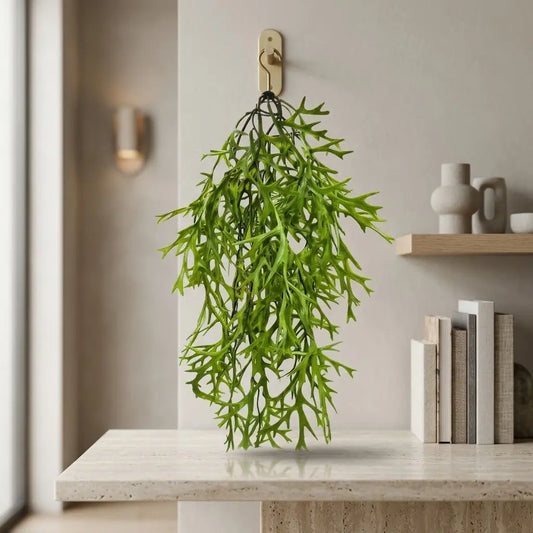 Plante Suspendue Artificielle Corne de Cerf (Platycerium) – Feuillage Retombant Mur Végétal