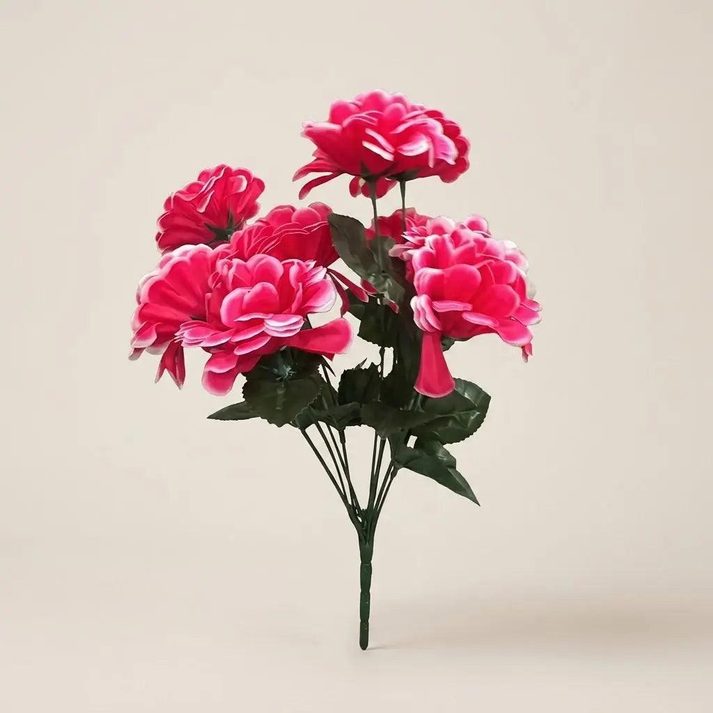 Bouquet de Pivoines Artificielles Magenta – Tige en Soie avec Pétales Bicolores